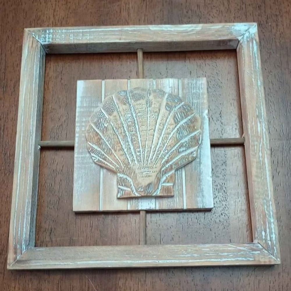 Rustic Wooden Shell Wall Art